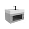 Castello Usa Amazon 30-inch Gray Right Vanity Set with White Top and Black Handles CB-MC-30G-BL-2056R-WH - alternate 7